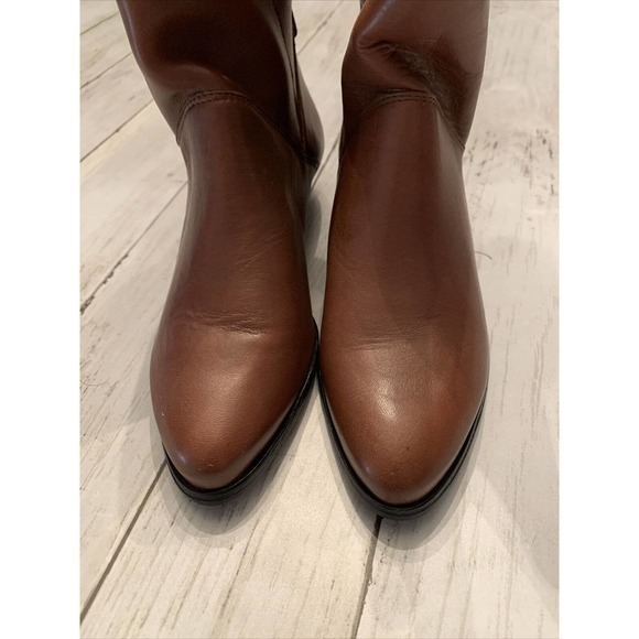 Vtg Amazonas Ladies 6.5 Brazil Brown 80’s 90’s Fold Over Leather Boots New‎ - Picture 4 of 8